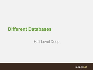 Different Databases
Half Level Deep
 