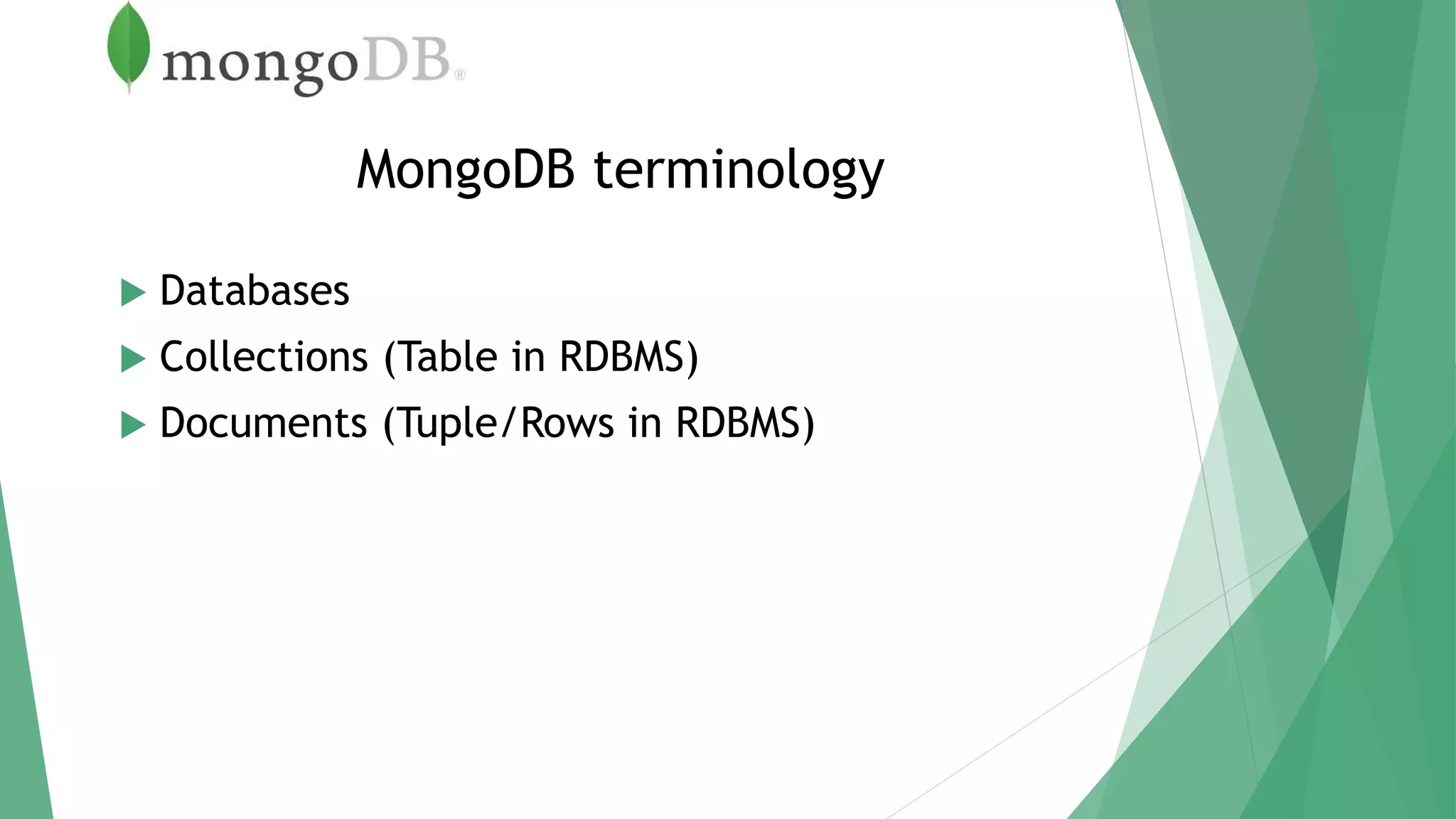 Mongodb basics and architecture | PPT