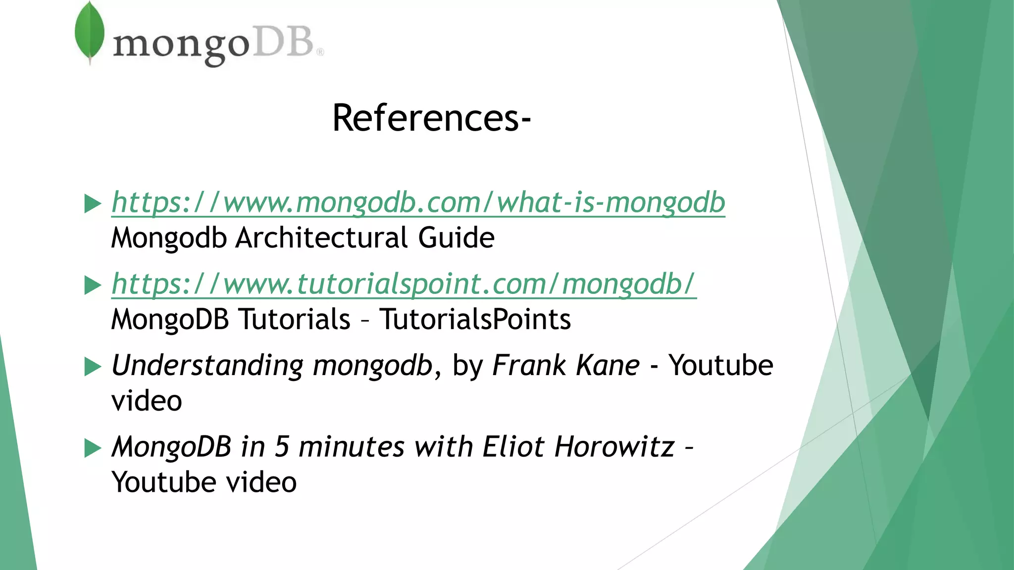 Mongodb basics and architecture | PPTX