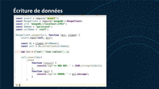 Écriture de données
 