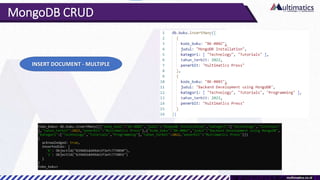 MongoDB CRUD
INSERT DOCUMENT - MULTIPLE
 