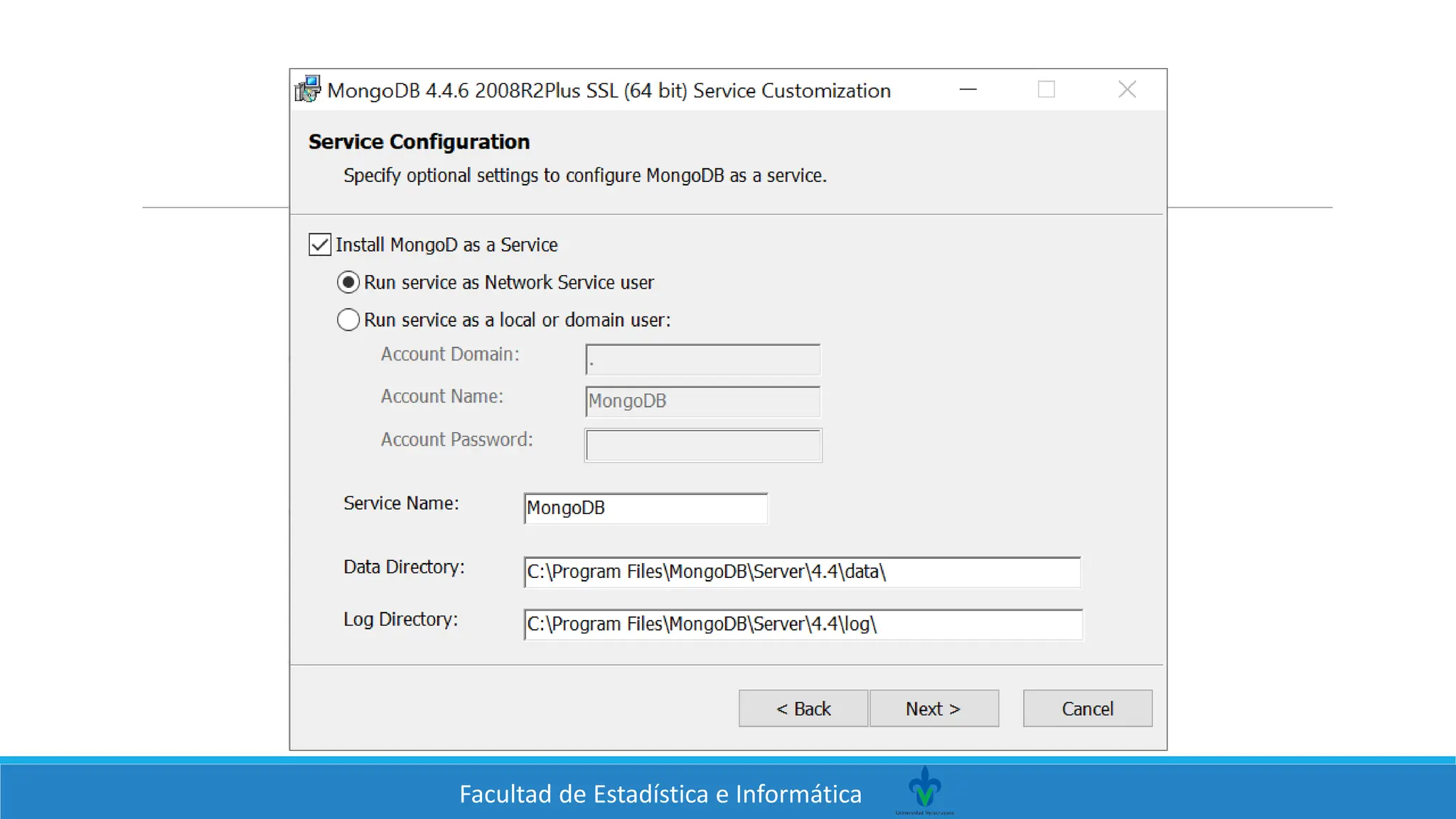 Facultad de Estadística e Informática
 
