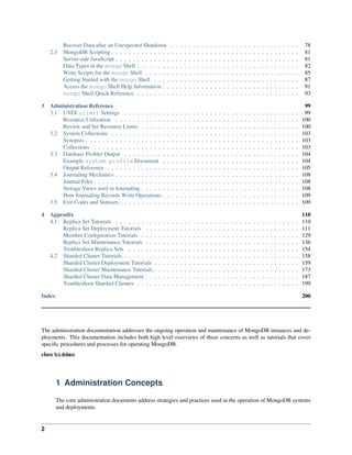 Mongo db administration guide | PDF