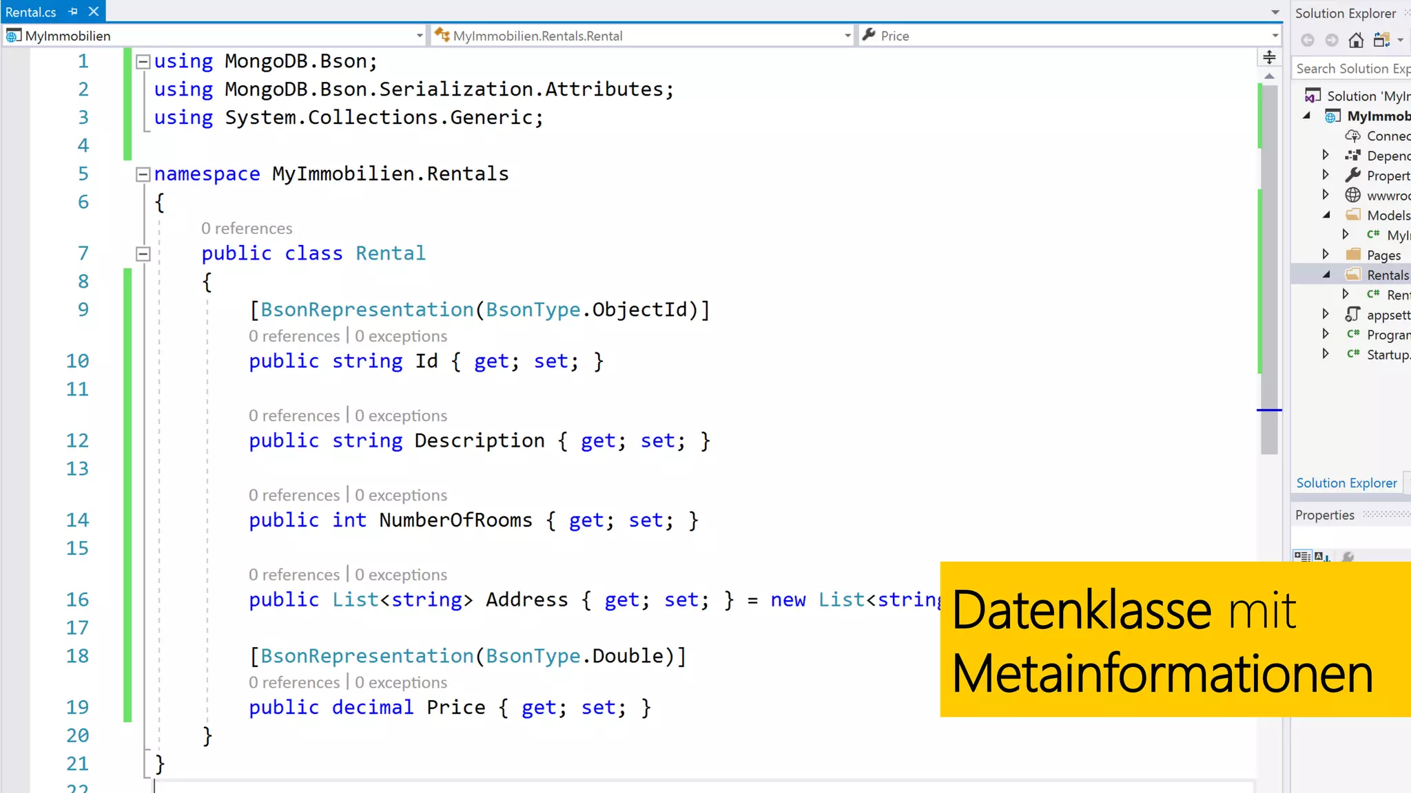 Datenklasse mit
Metainformationen
 