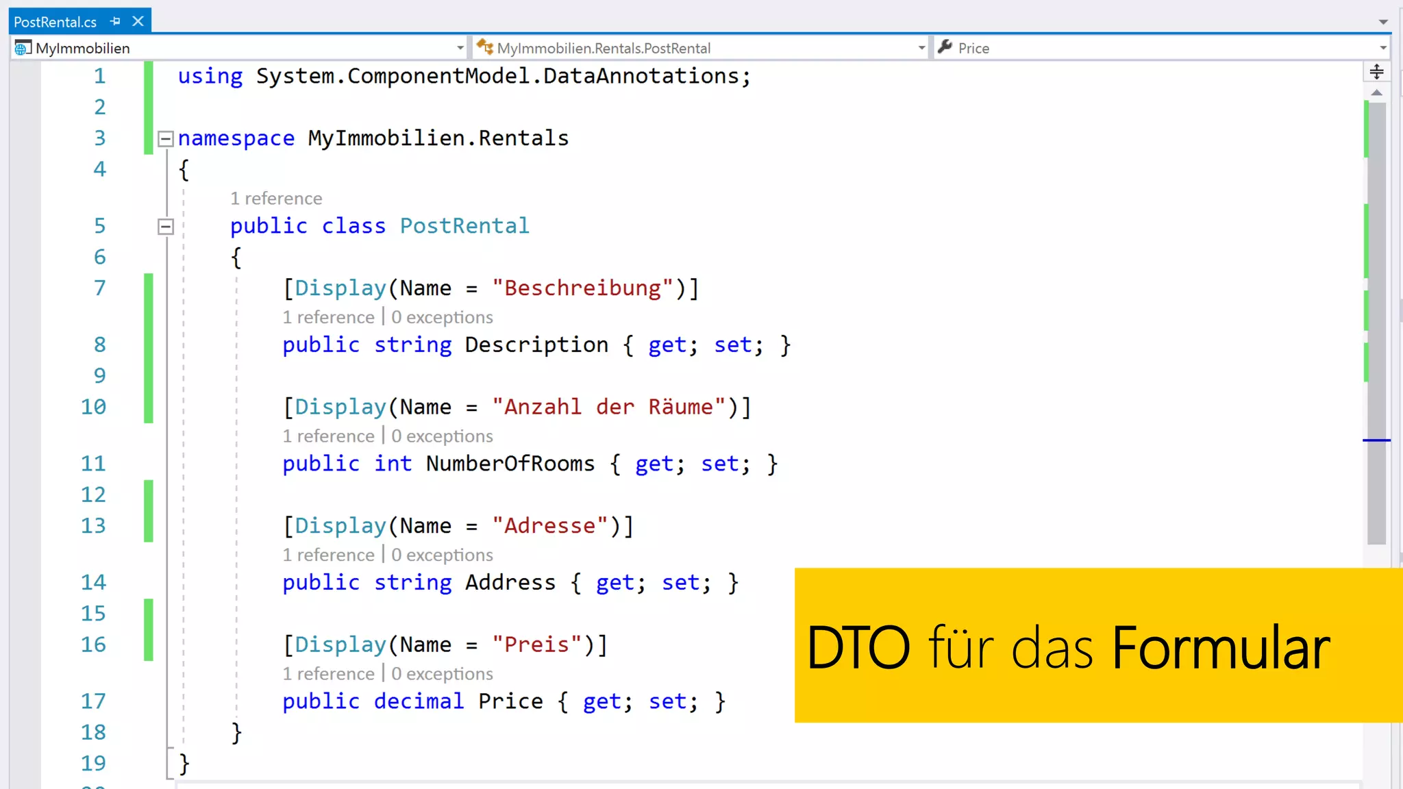 DTO für das Formular
 