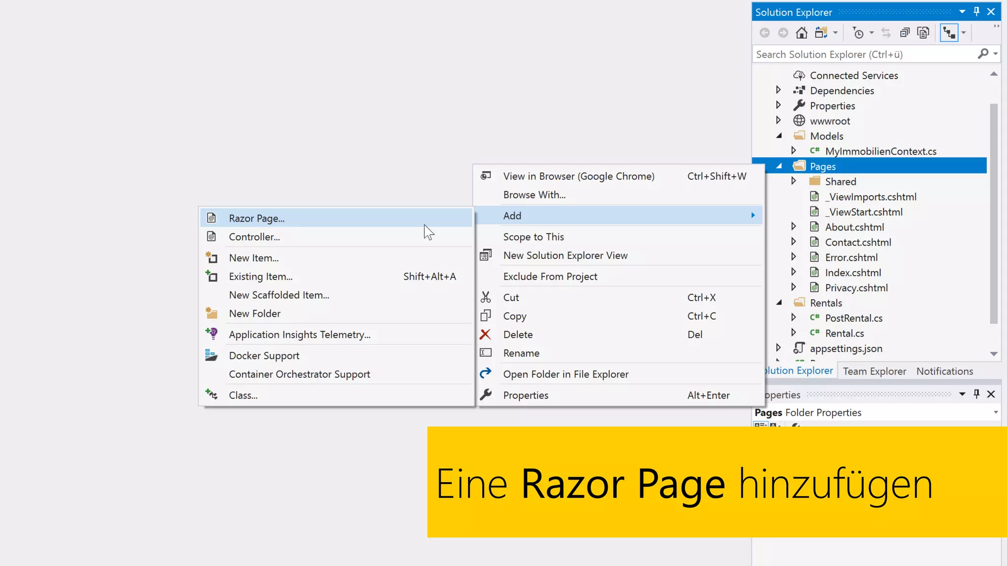 Eine Razor Page hinzufügen
 