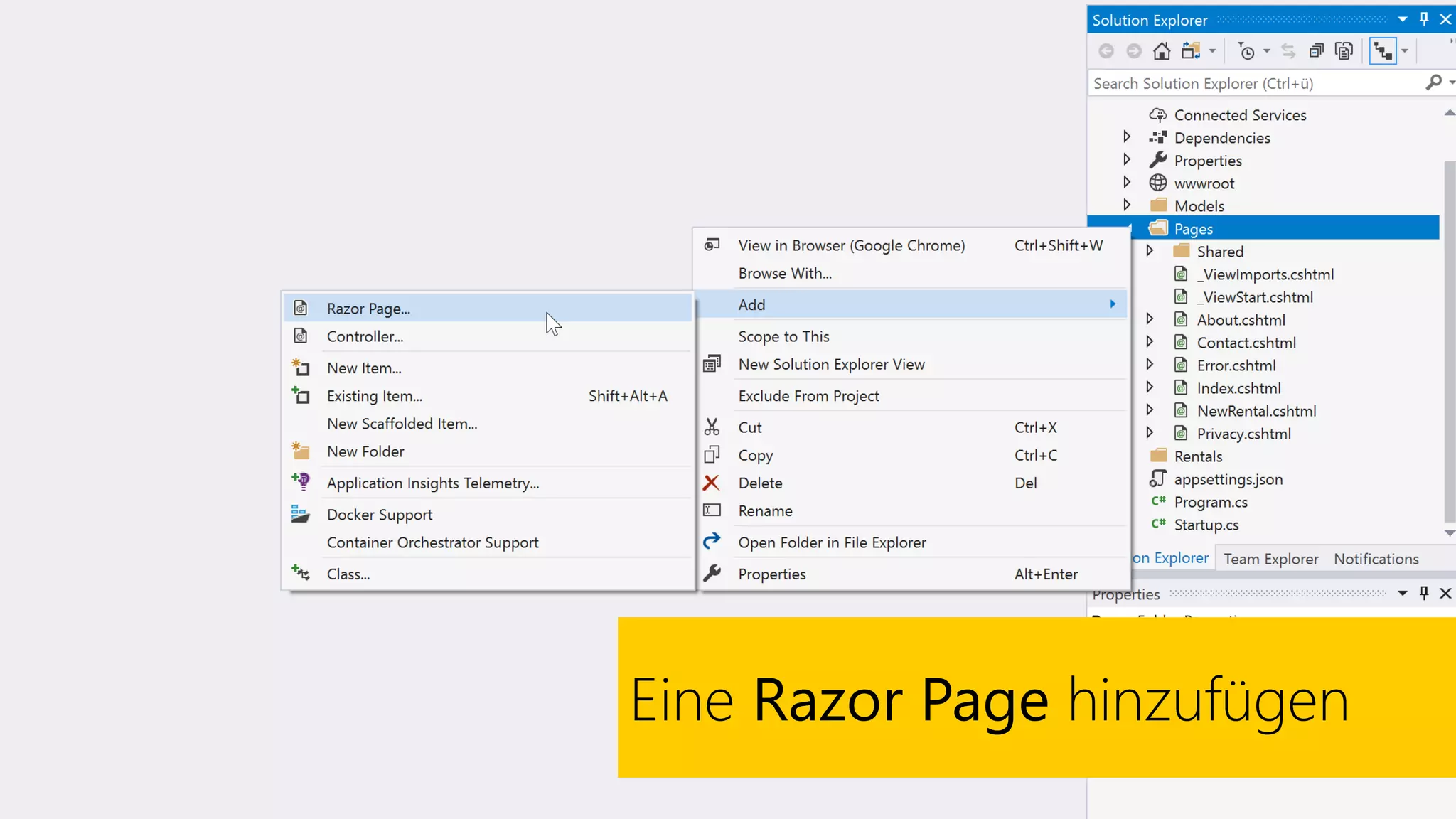 Eine Razor Page hinzufügen
 