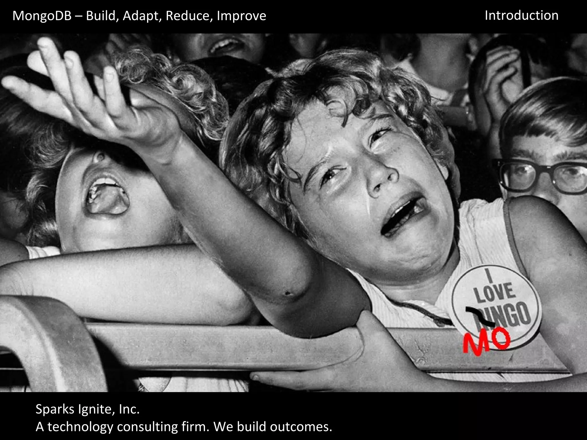 Sparks Ignite, Inc.
A technology consulting firm. We build outcomes.
MongoDB – Build, Adapt, Reduce, Improve Introduction
 