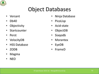 Perst Database Mongo db model relationships with documents | PDF