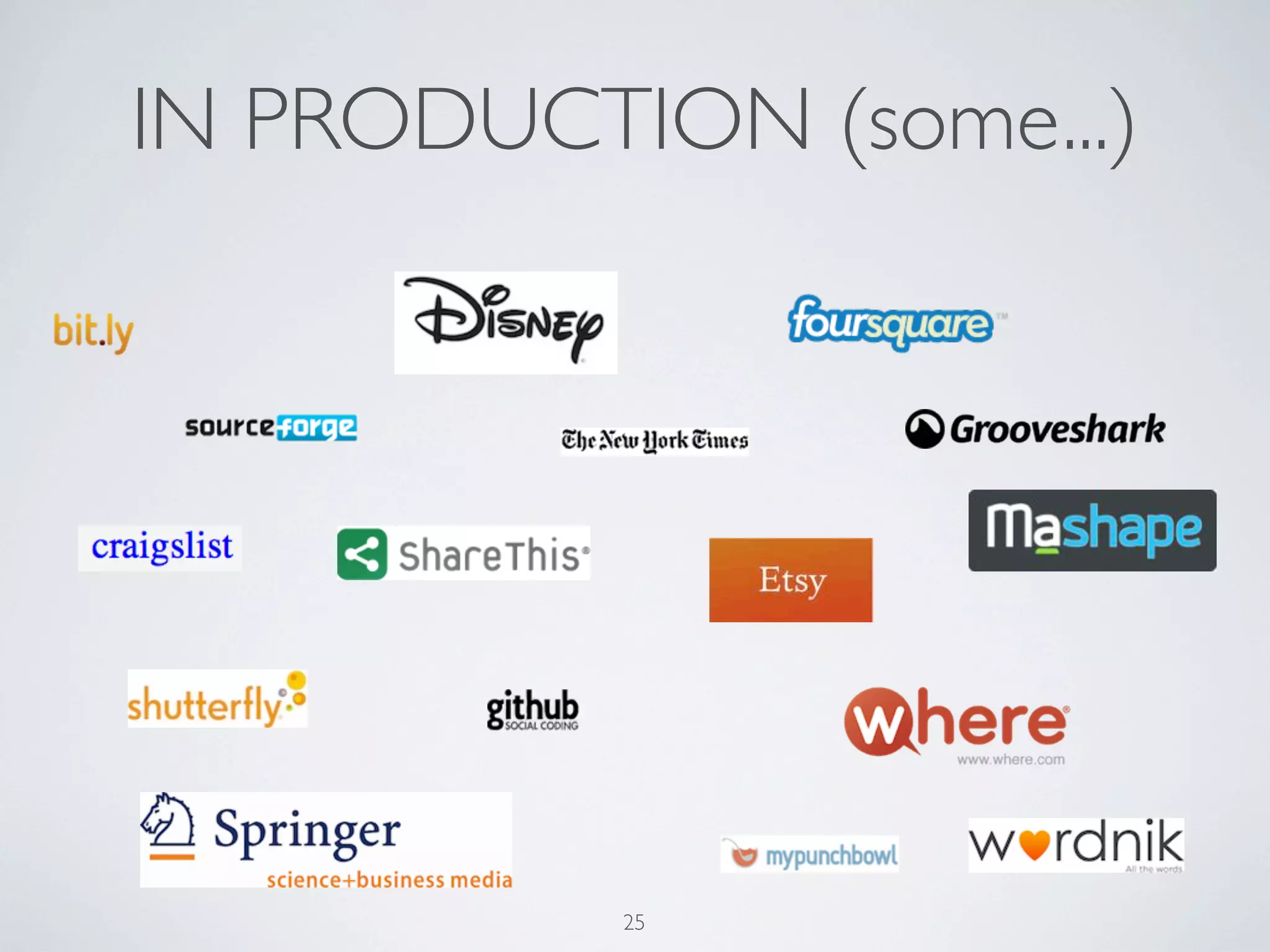 IN PRODUCTION (some...)




           25
 