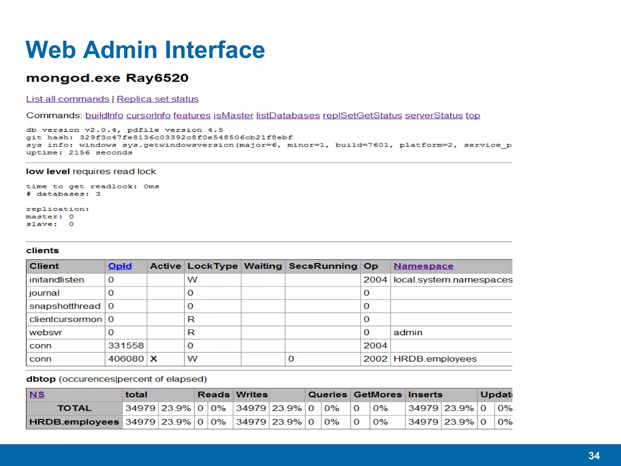 34
Web Admin Interface
 