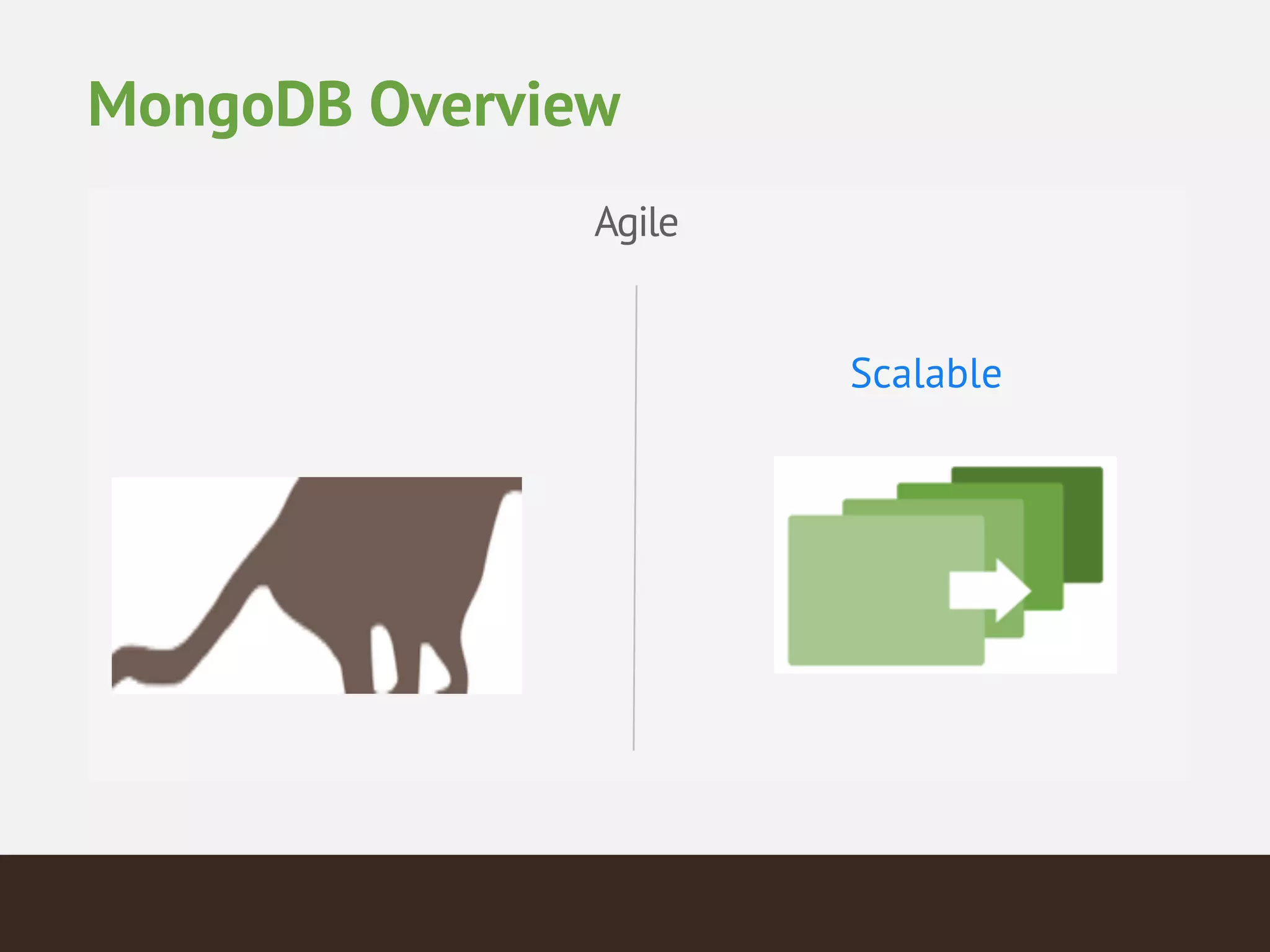 Agile
MongoDB Overview
Scalable
 