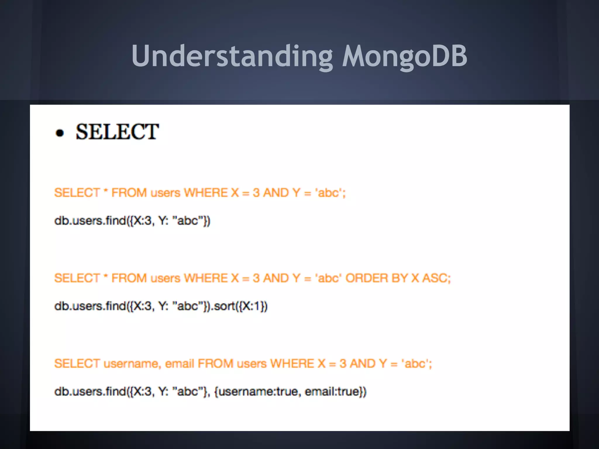 Understanding MongoDB
 
