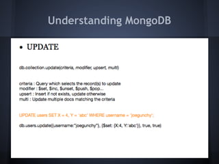 Understanding MongoDB
 