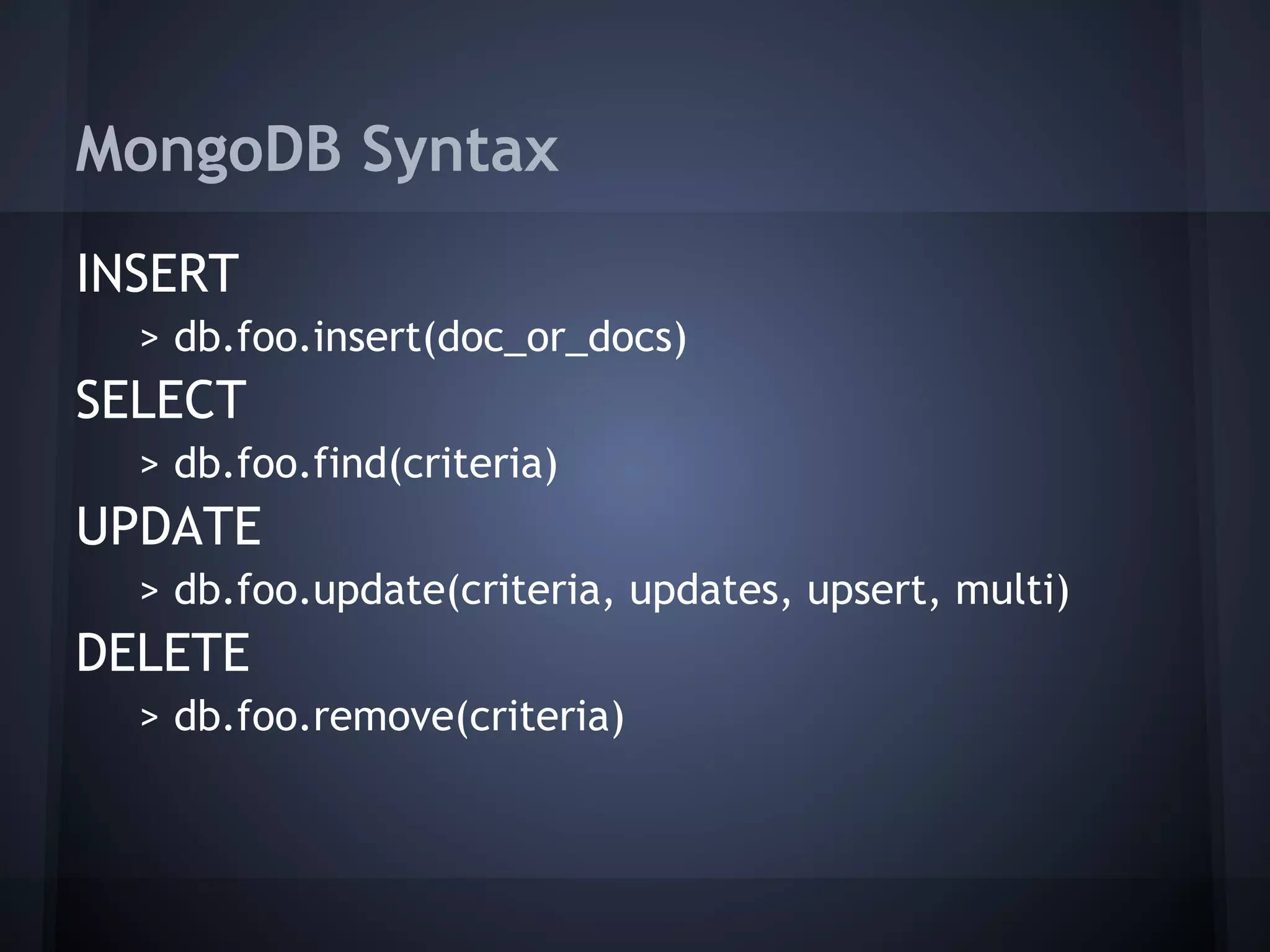 MongoDB NoSQL and all of its awesomeness | PPT