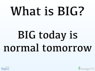 What is BIG?
  BIG today is
normal tomorrow
 