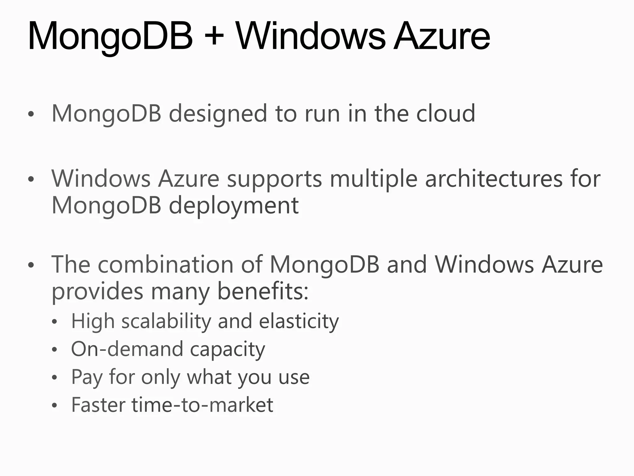 MongoDB + Windows Azure
 