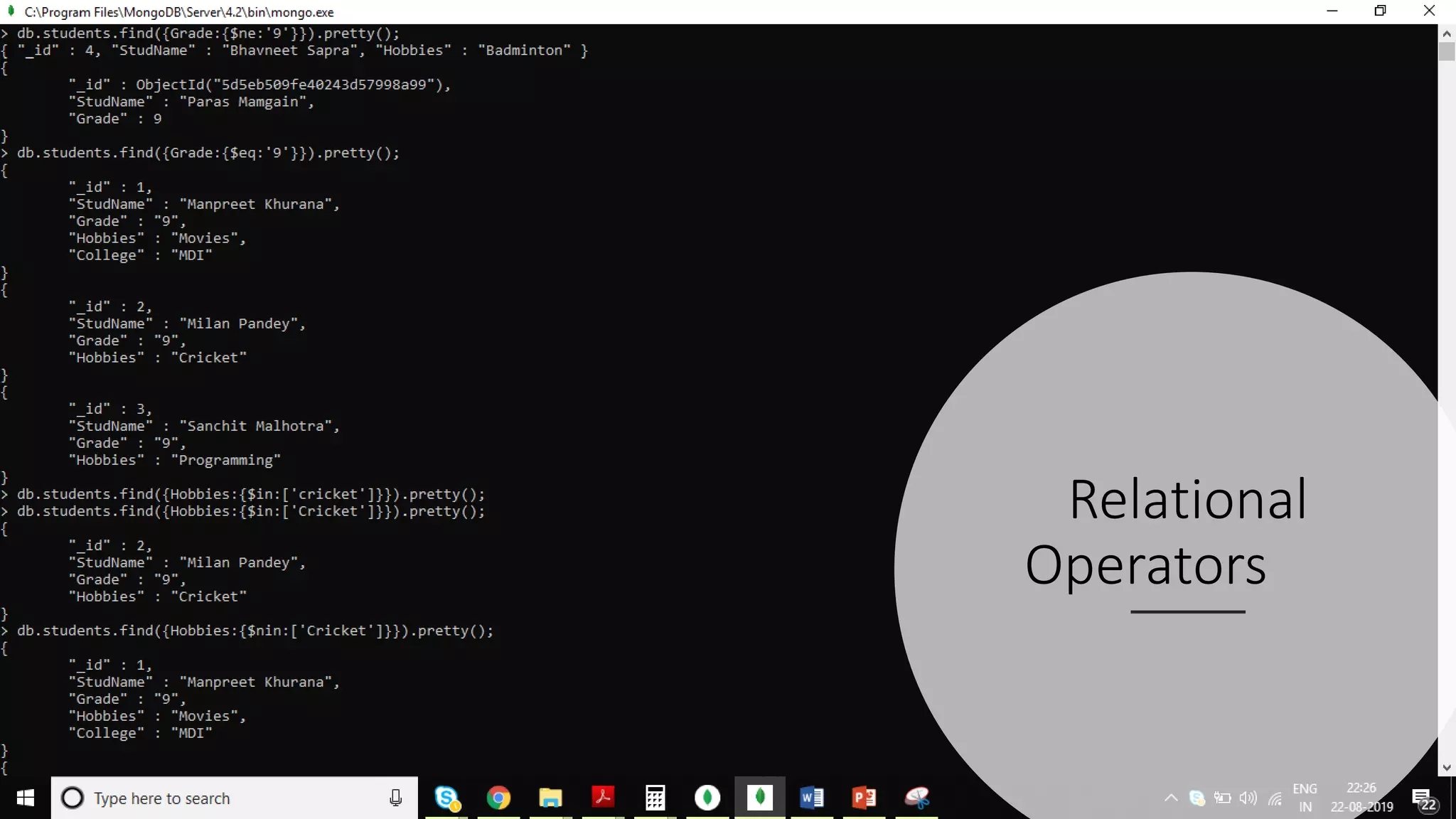 Relational
Operators
 