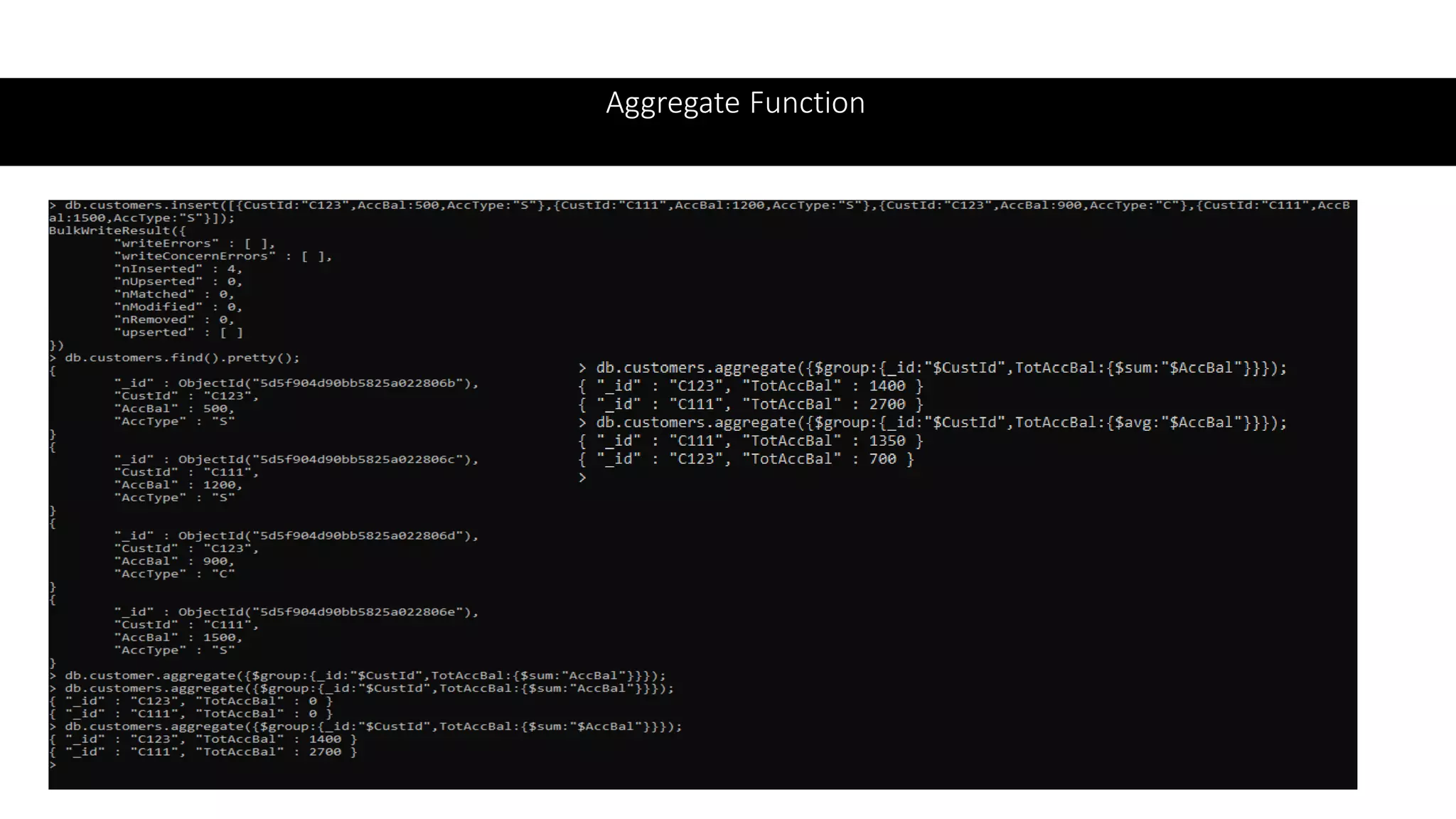 Aggregate Function
 