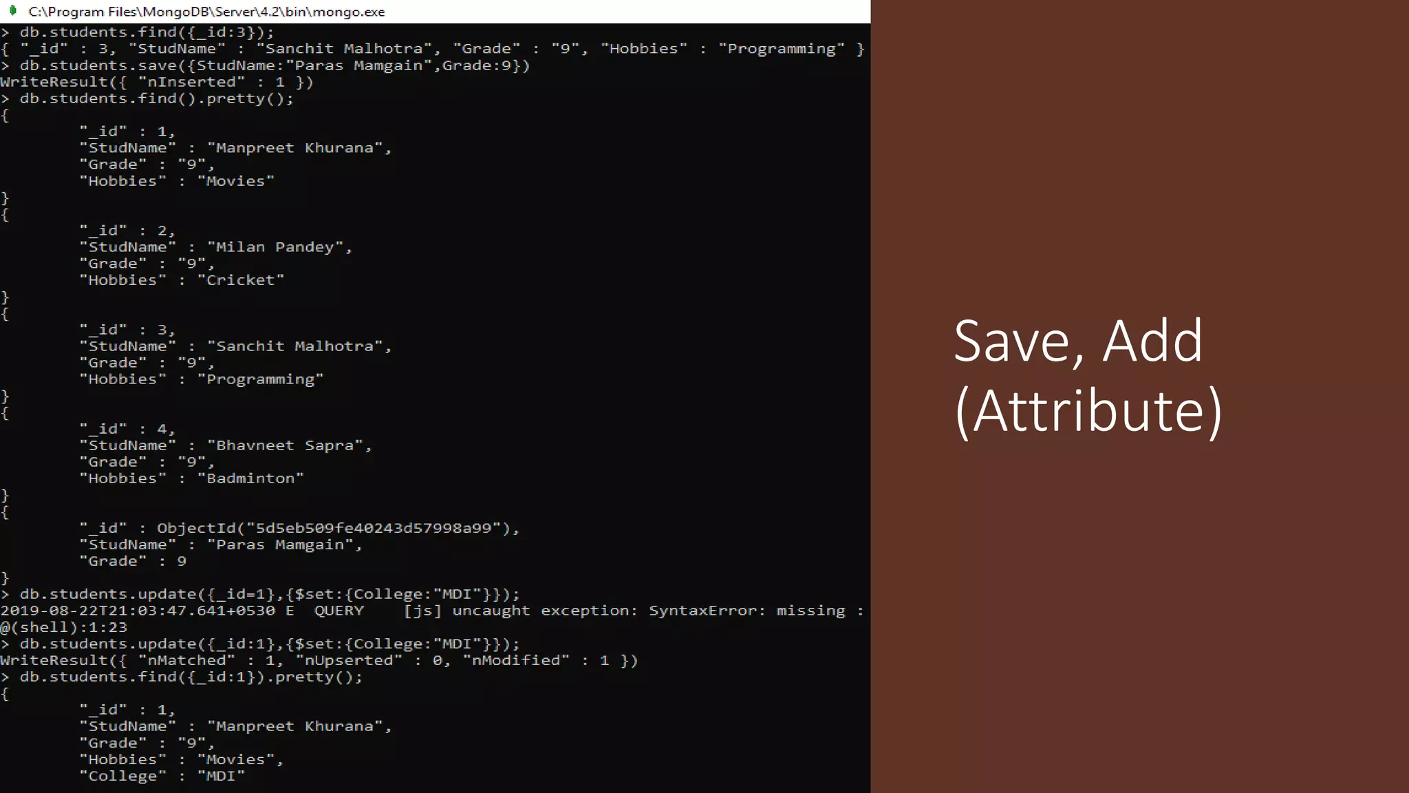 Save, Add
(Attribute)
 