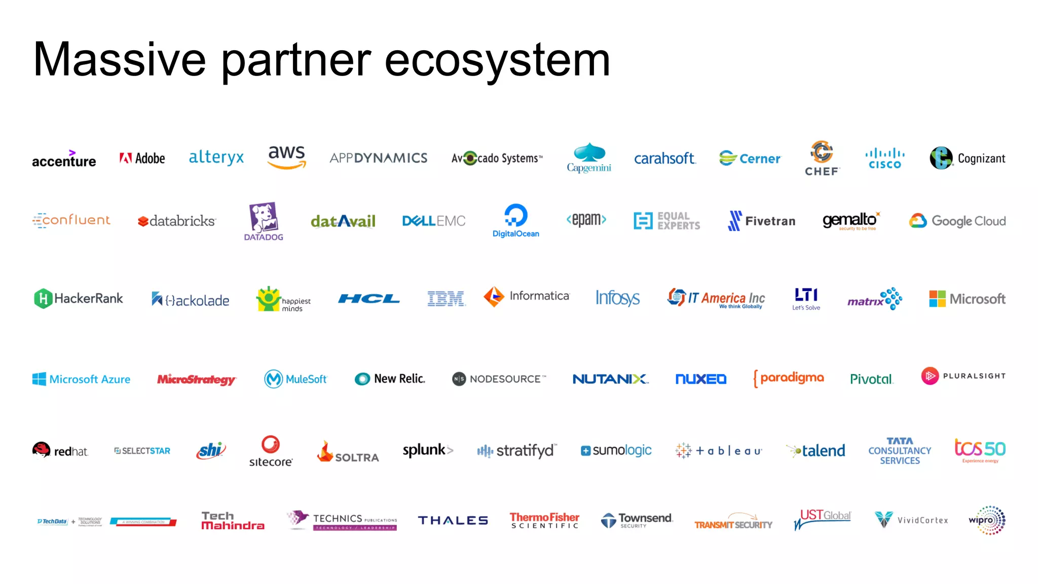 Massive partner ecosystem
 