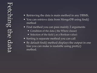 Method In Mongodb MongoDB crud | PPS