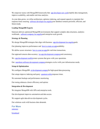 MongoDB Development and Management Tech. | PDF