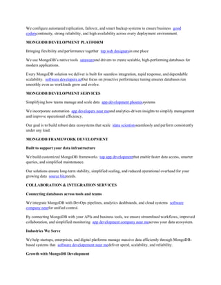 MongoDB Development And Management Service | PDF