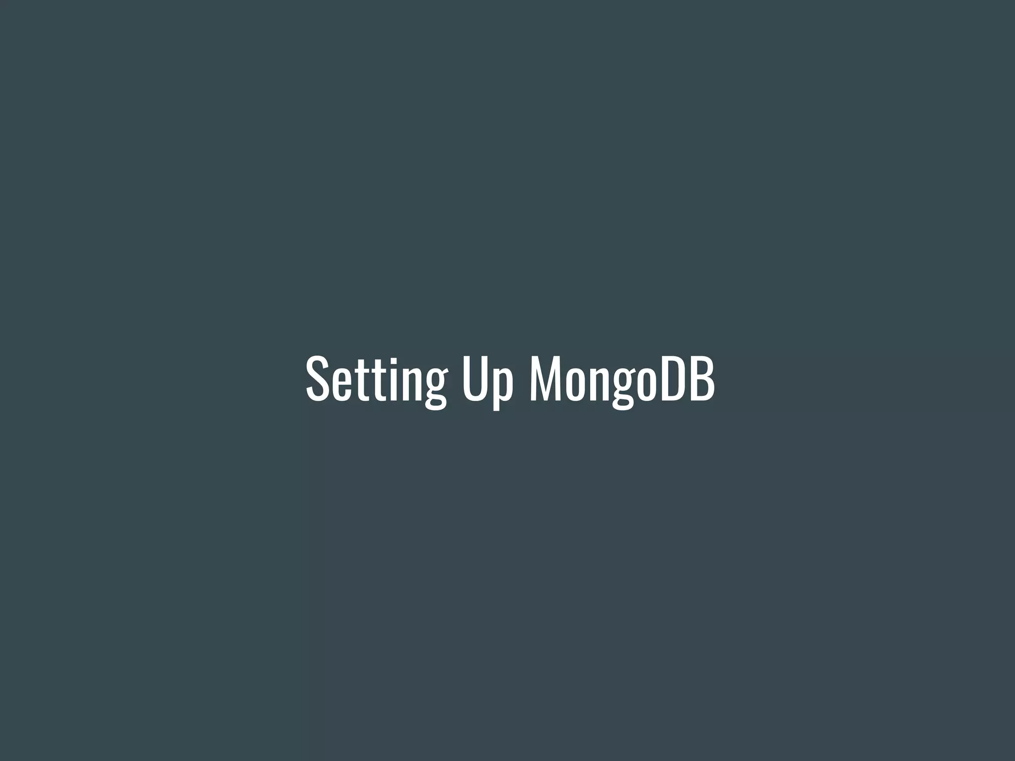 Setting Up MongoDB 