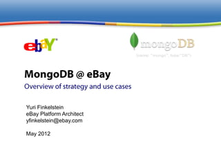 Yuri Finkelstein
eBay Platform Architect
yfinkelstein@ebay.com

May 2012
 