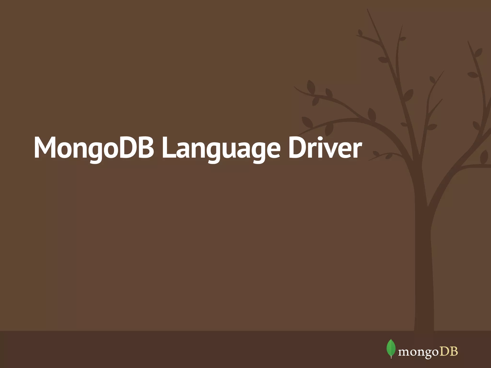 MongoDB Language Driver
 