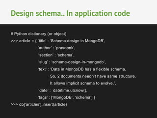 Mongo db eveningschemadesign | PDF