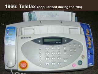 6
1966: Telefax (popularized during the 70s)
 