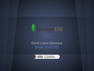 David Luque Quintana
Mongo University
 