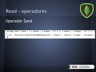 Read - operadores
Operador $and
 