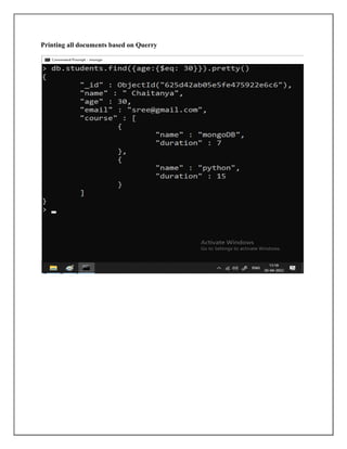 Printing all documents based on Querry
 