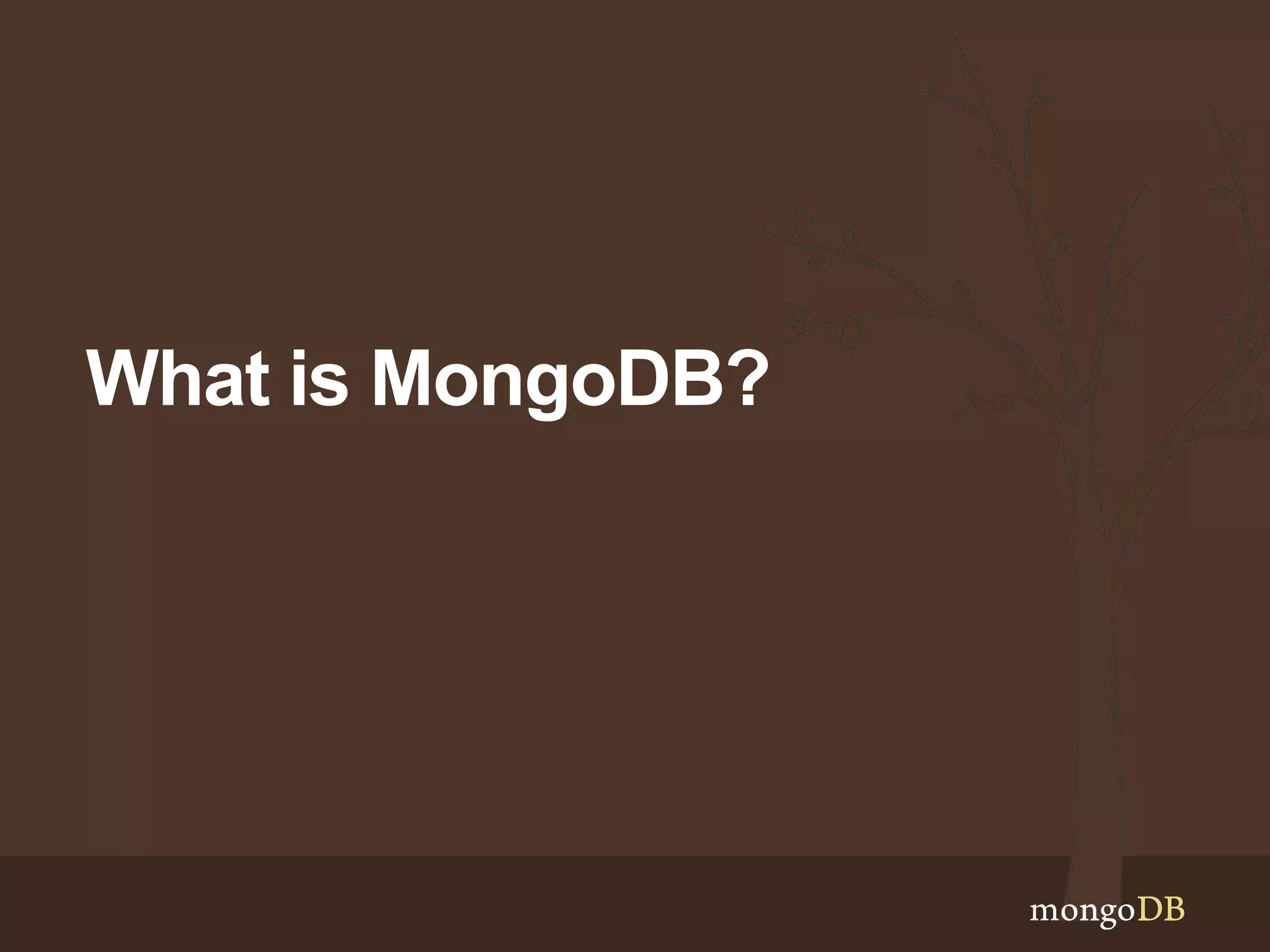 What is MongoDB? 
 