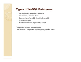 MongoDB NoSQL database a deep dive -MyWhitePaper | PPT