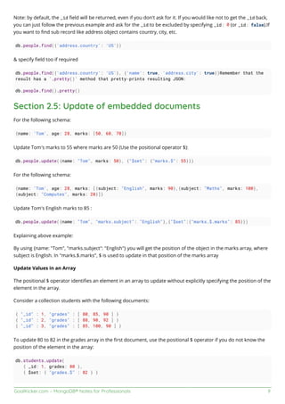 Mongo db notes for professionals | PDF