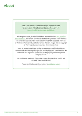 Mongo db notes for professionals | PDF