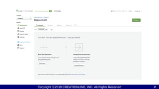 Copyright ⓒ2019 CREATIONLINE, INC. All Rights Reserved 21
 