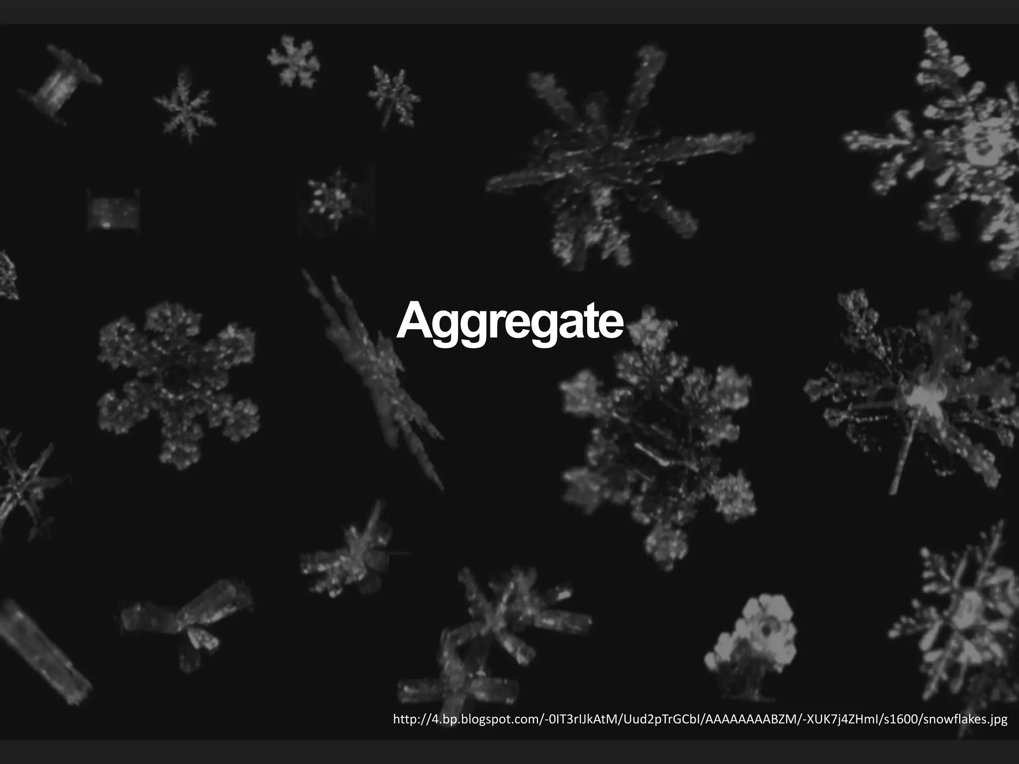 Aggregate http://4.bp.blogspot.com/-­‐0IT3rIJkAtM/Uud2pTrGCbI/AAAAAAAABZM/-­‐XUK7j4ZHmI/s1600/snowflakes.jpg 