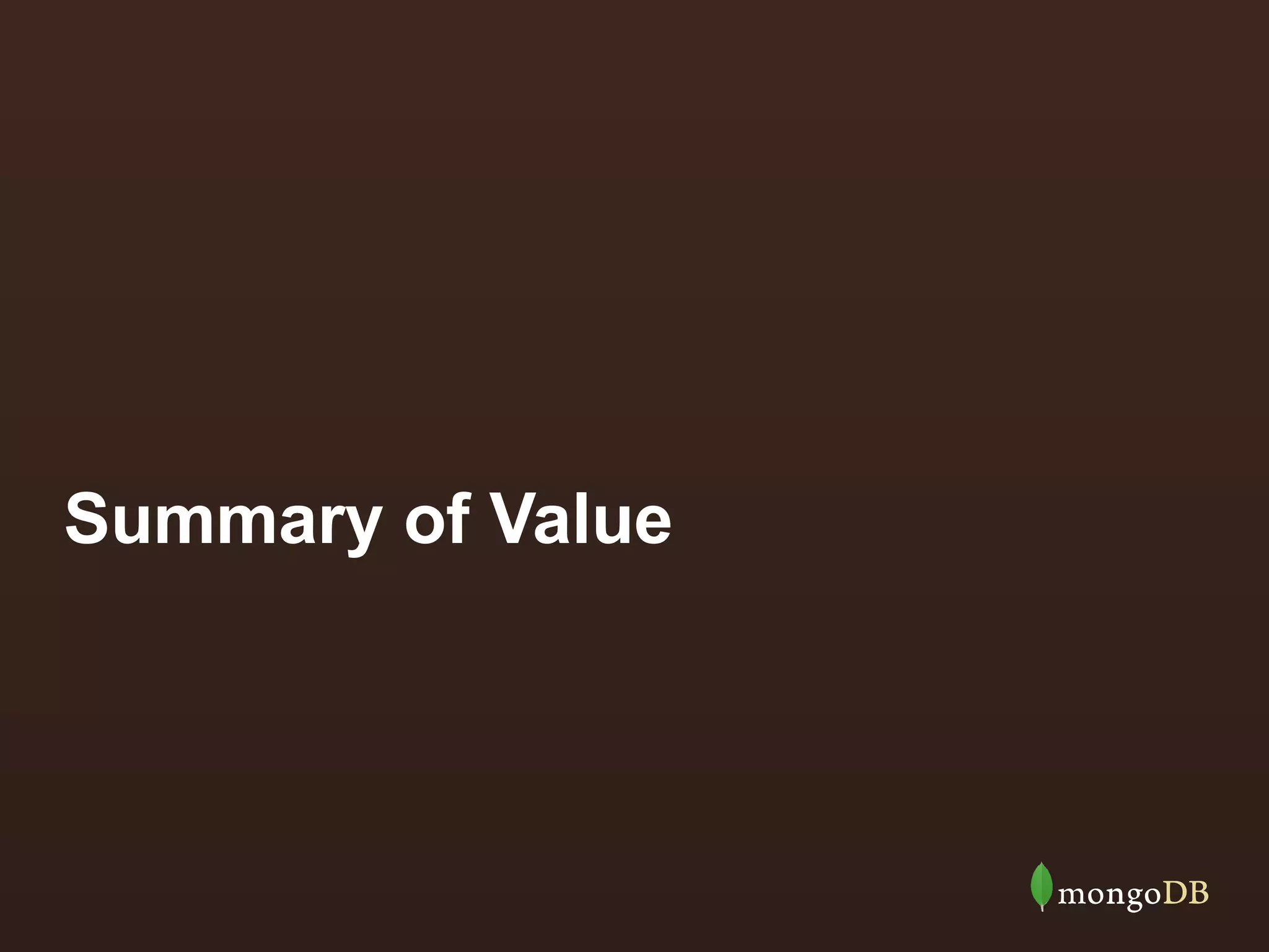 Summary of Value

 
