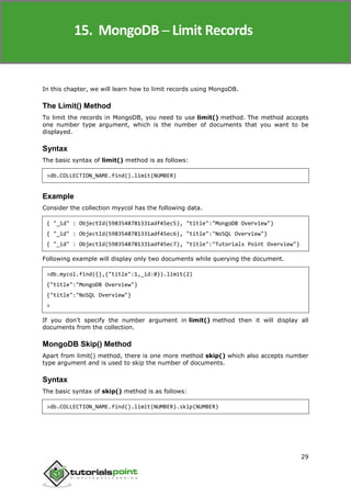 Mongodb tutorial | PDF