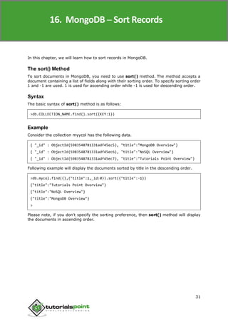 Mongodb tutorial | PDF