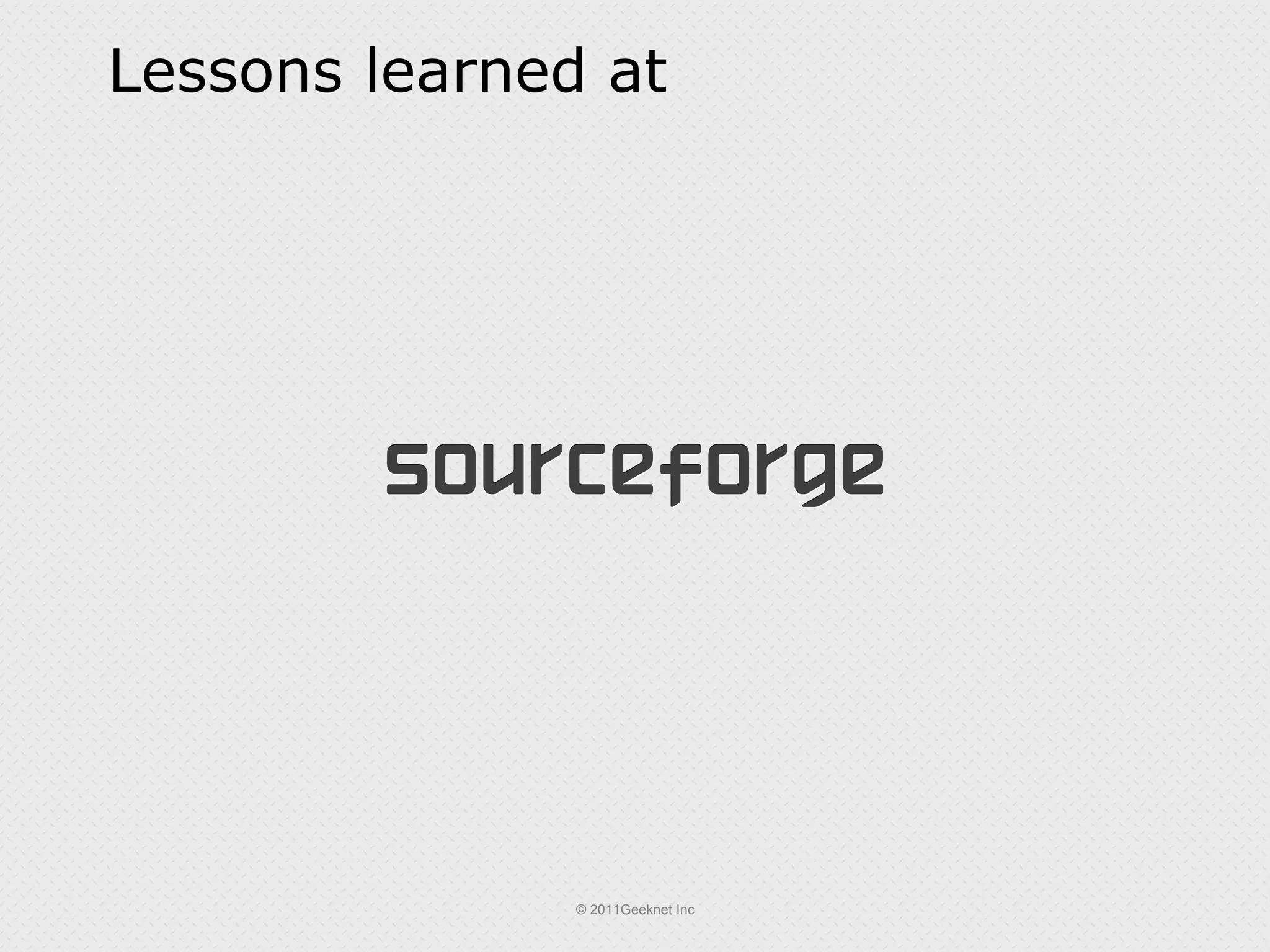 Lessons learned at 