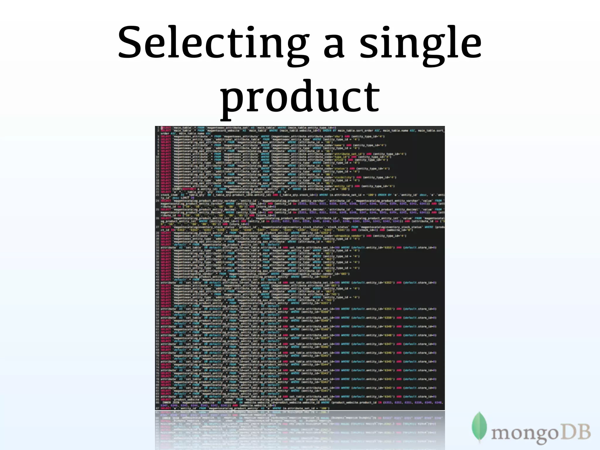 Selecting a single
     product
 