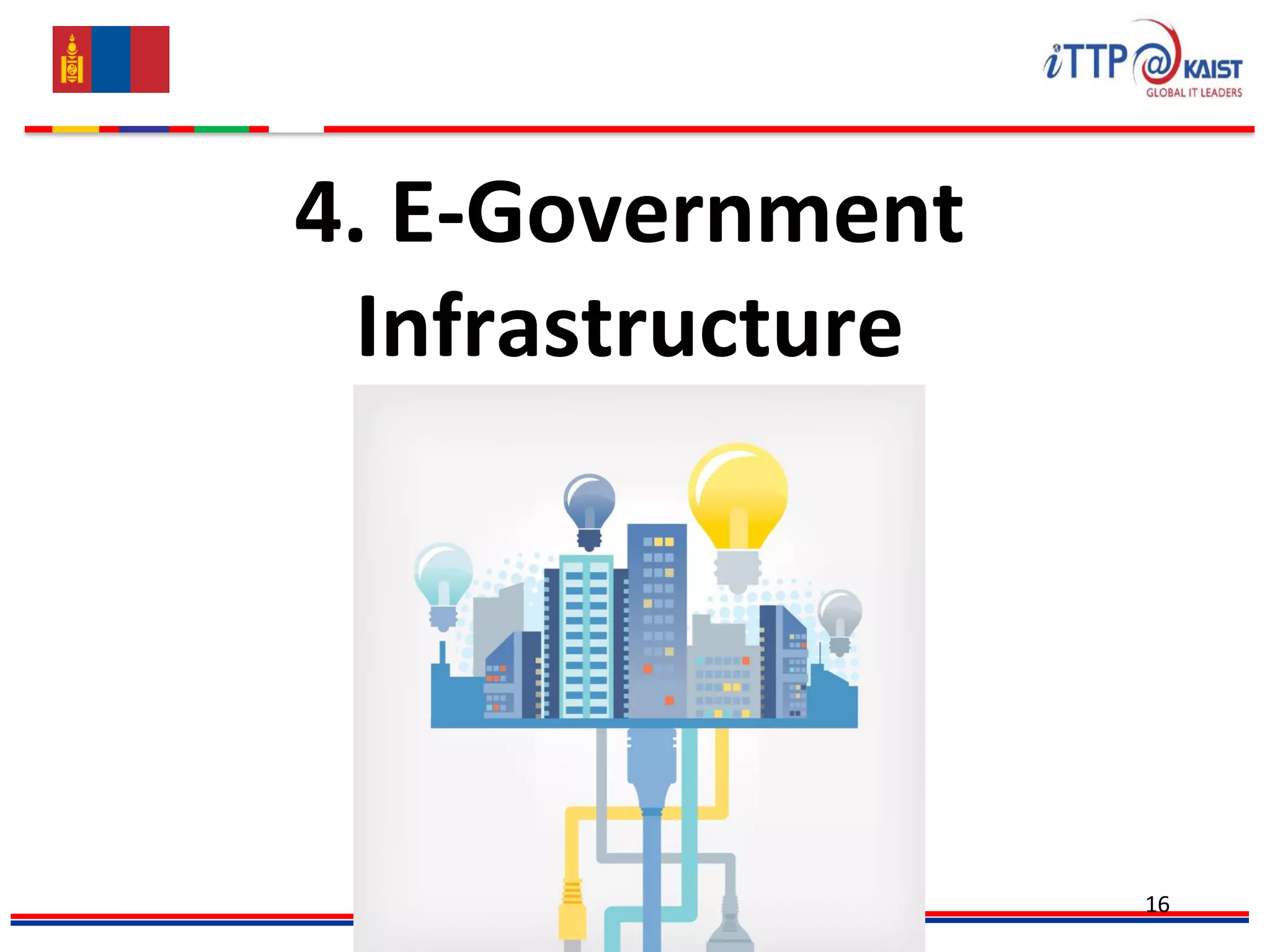 16
4. E-Government
Infrastructure
 
