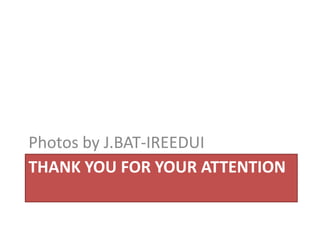 Photos by J.BAT-IREEDUI
THANK YOU FOR YOUR ATTENTION
 