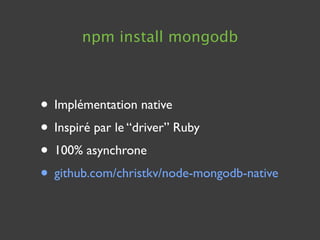 Node.js et MongoDB: Mongoose